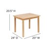 Flash Furniture Natural Kids Solid Hardwood 3 PC Table & Chair Set TW-WTCS-1001-NAT-GG
